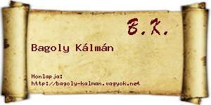 Bagoly Kálmán névjegykártya