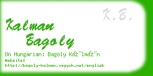 kalman bagoly business card